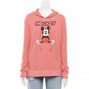 Disney Jacket Women's Pink Mickey Mouse Tunic Hoodie Sweatshirt Size Med…